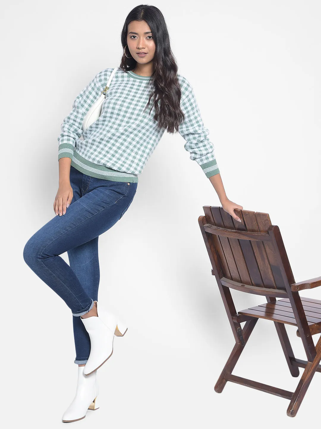 Green Checked Sweaters
