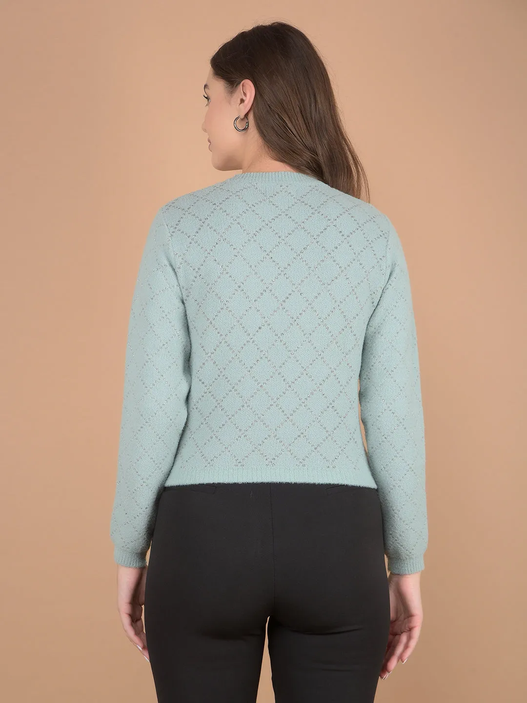 Green Crop Length Sweaters