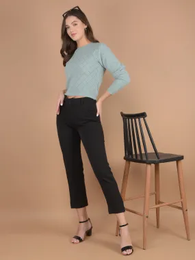 Green Crop Length Sweaters