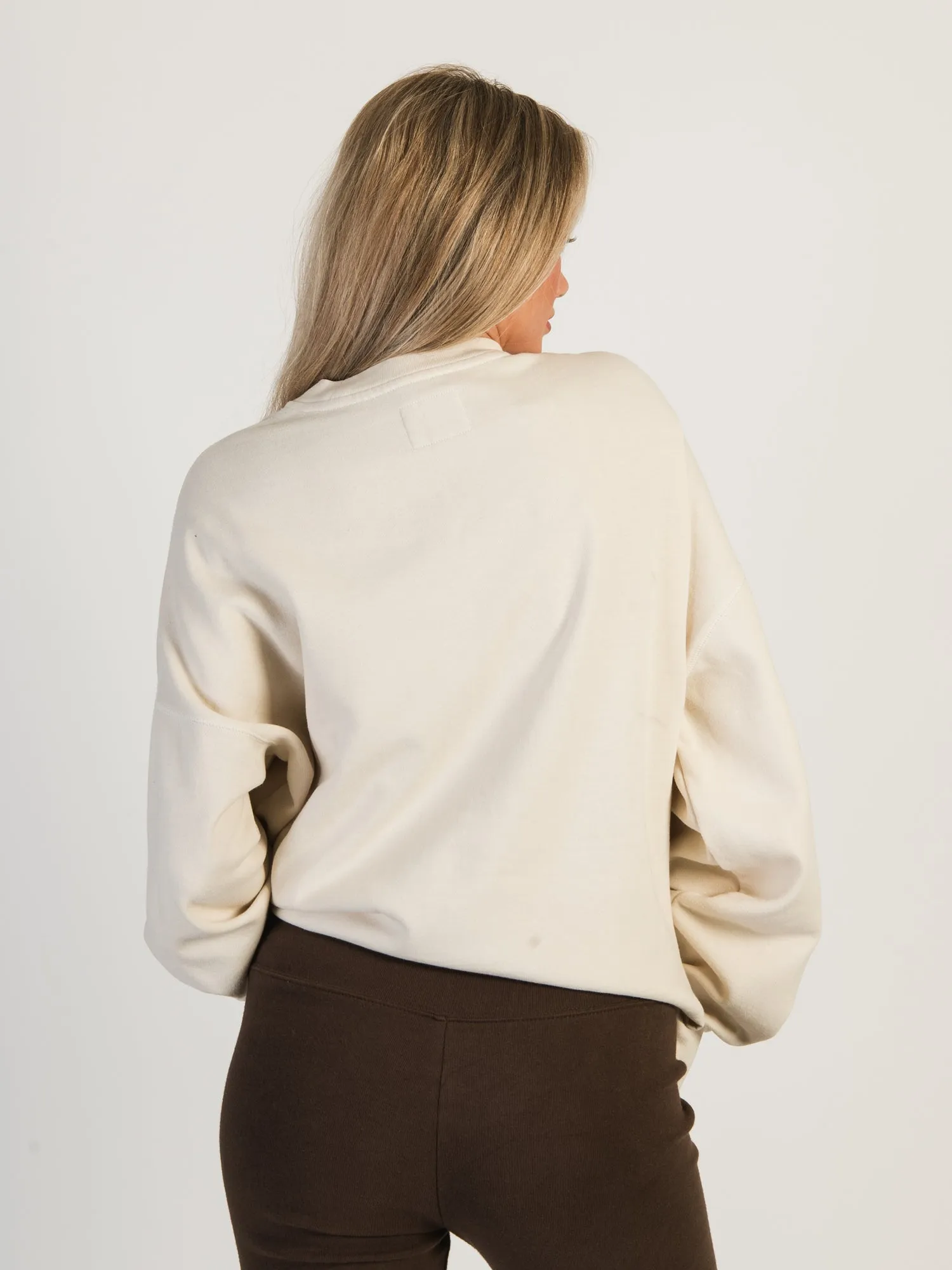 HARLOW MICHELLE PRINT FLEECE CREWNECK - CREAM