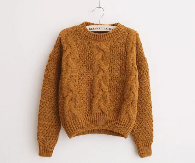 H.SA Women Sweaters Warm Pullover and Jumpers Crewneck Mohair