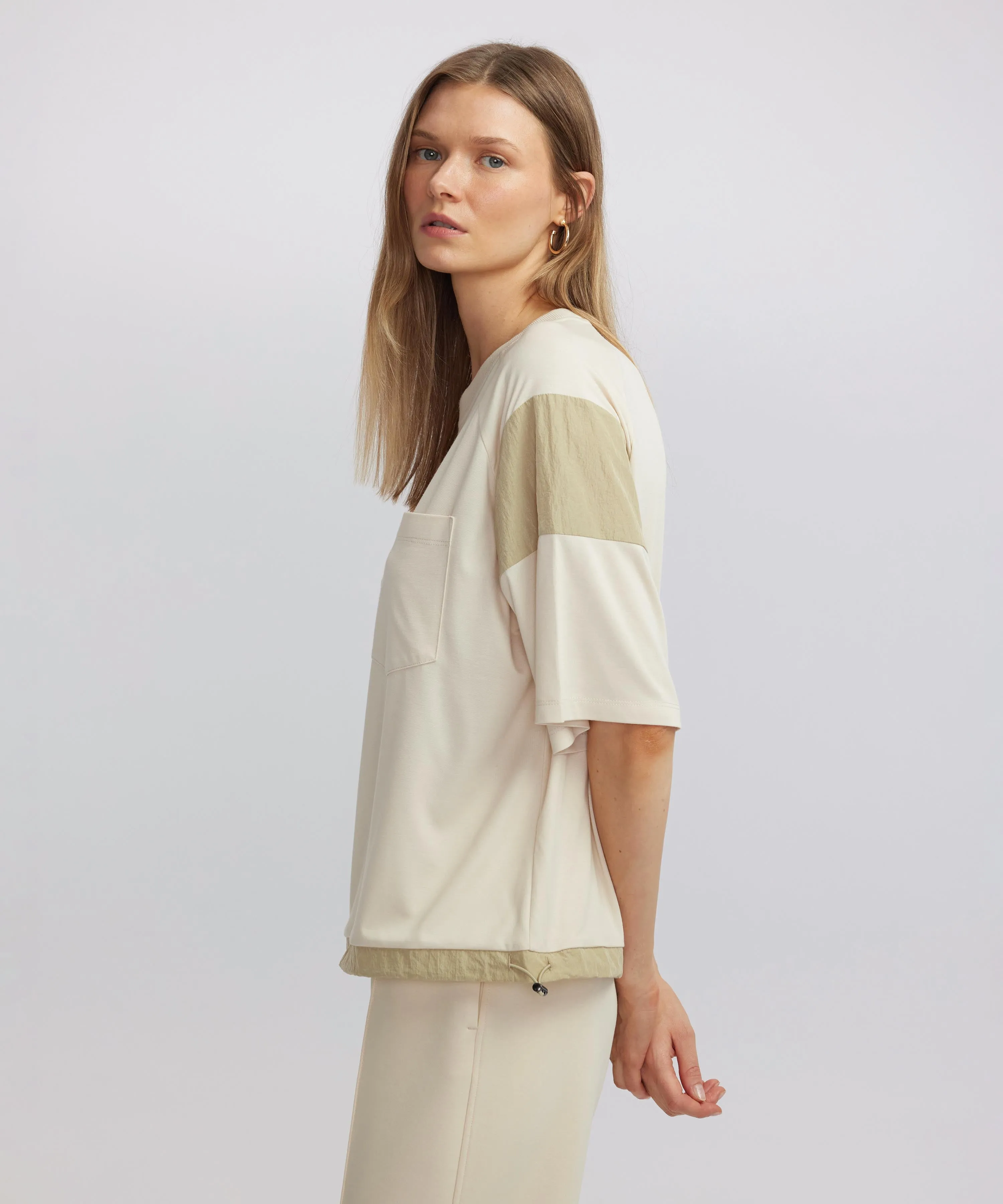 Ipekyol Color Block Pocket T-Shirt Stone