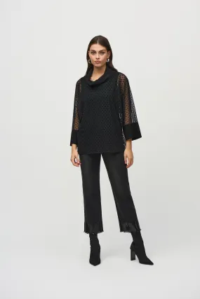 Joseph Ribkoff Women's Dot Mesh And Silky Knit Layered Tunic