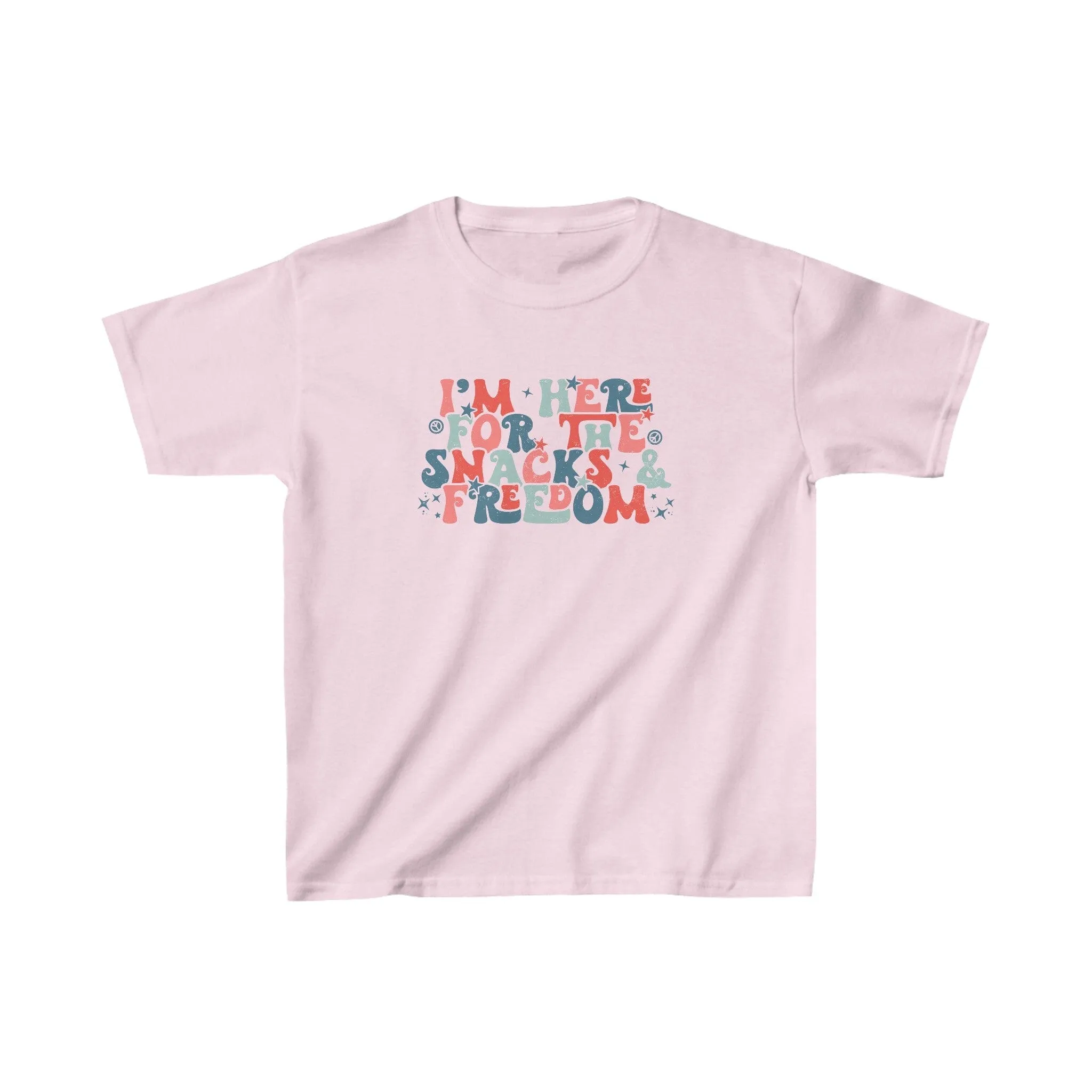 Just Here for the Snacks & Freedom Kids Graphic T-Shirt - 4 Colors