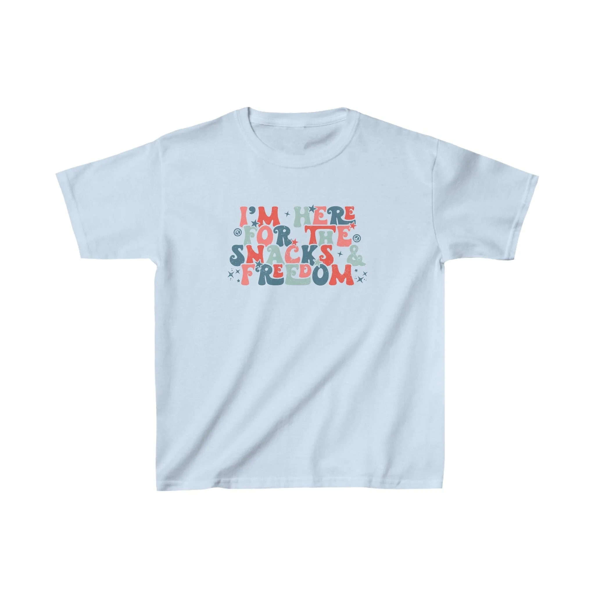 Just Here for the Snacks & Freedom Kids Graphic T-Shirt - 4 Colors