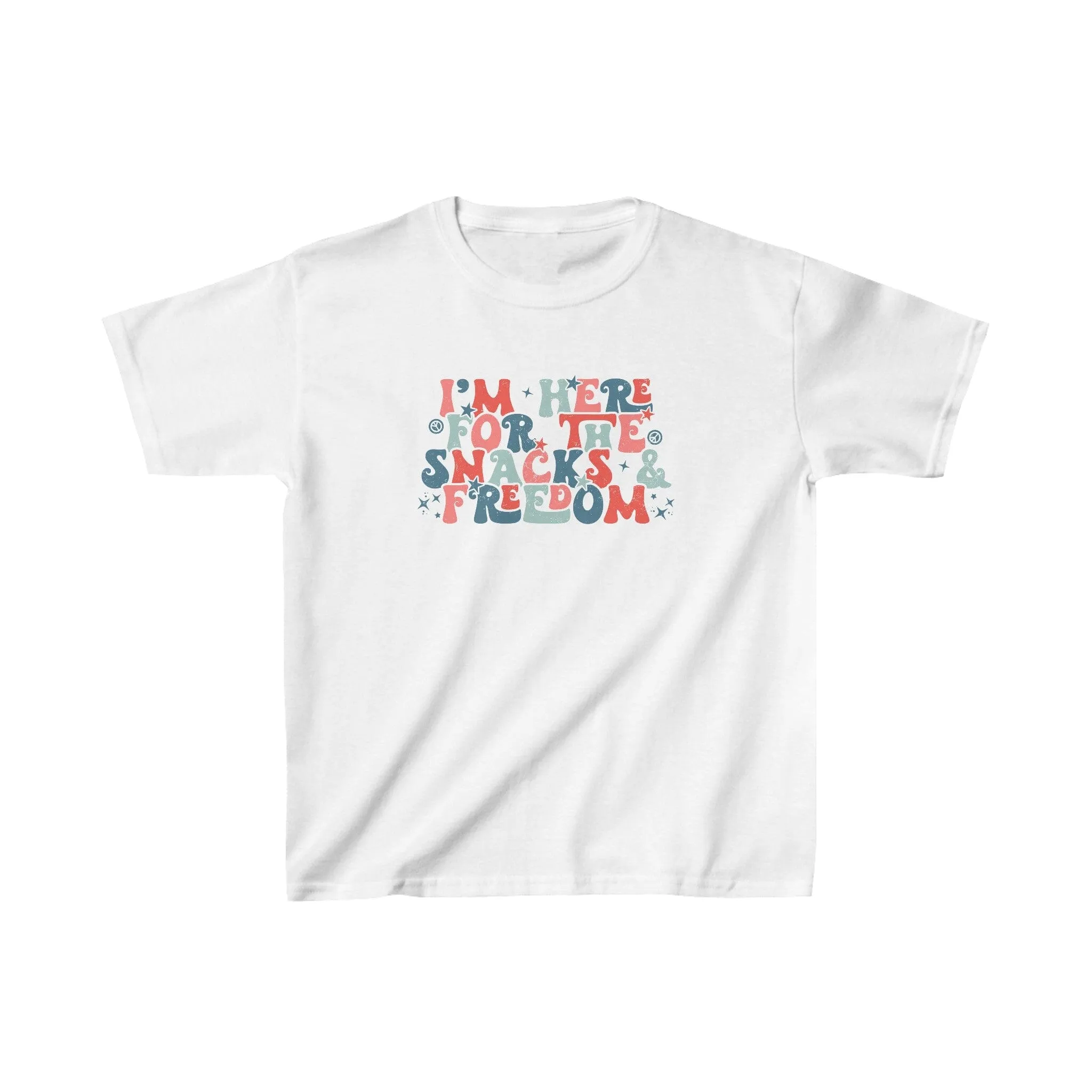 Just Here for the Snacks & Freedom Kids Graphic T-Shirt - 4 Colors