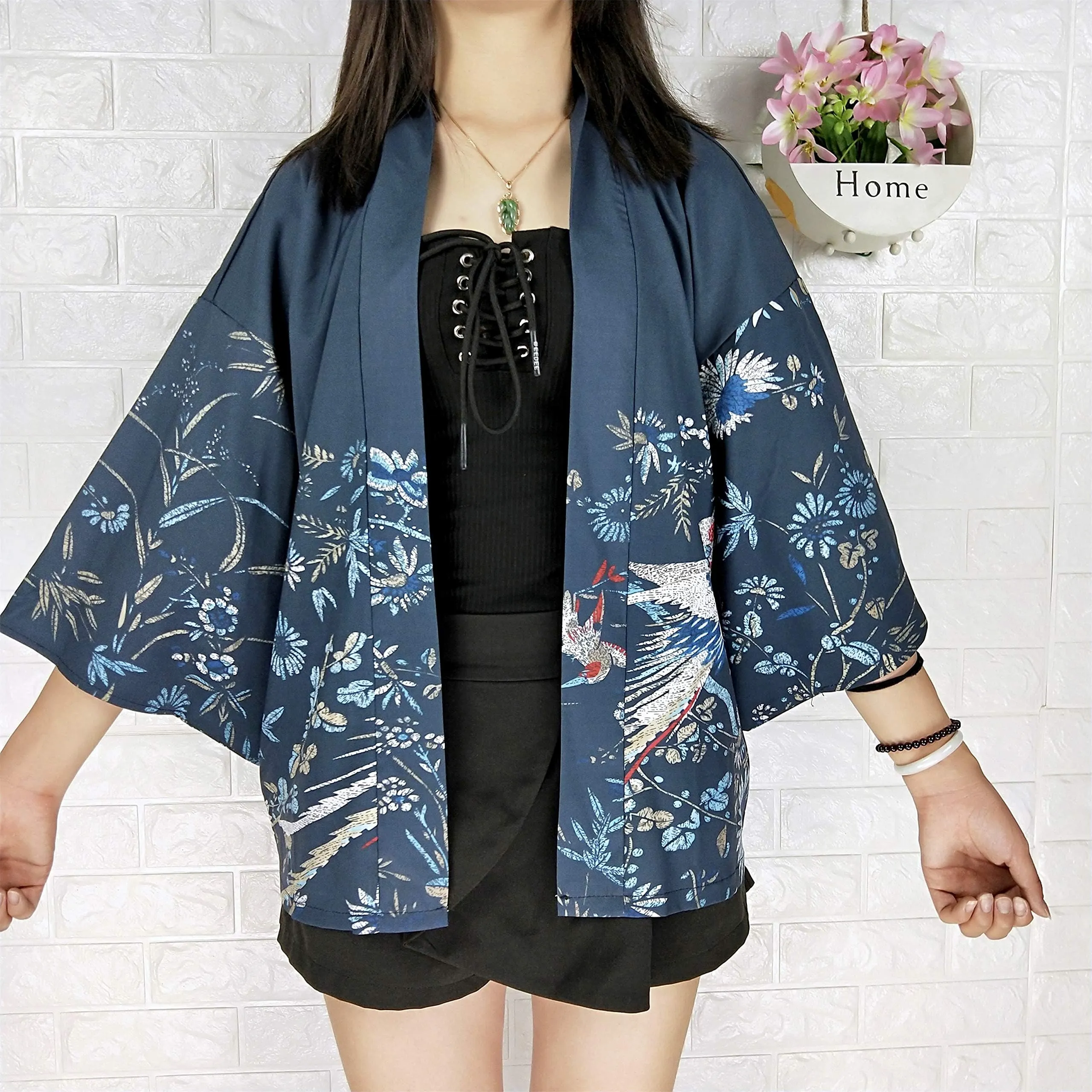 K10-Women's Floral Print Cardigan Kimono Cute Tops