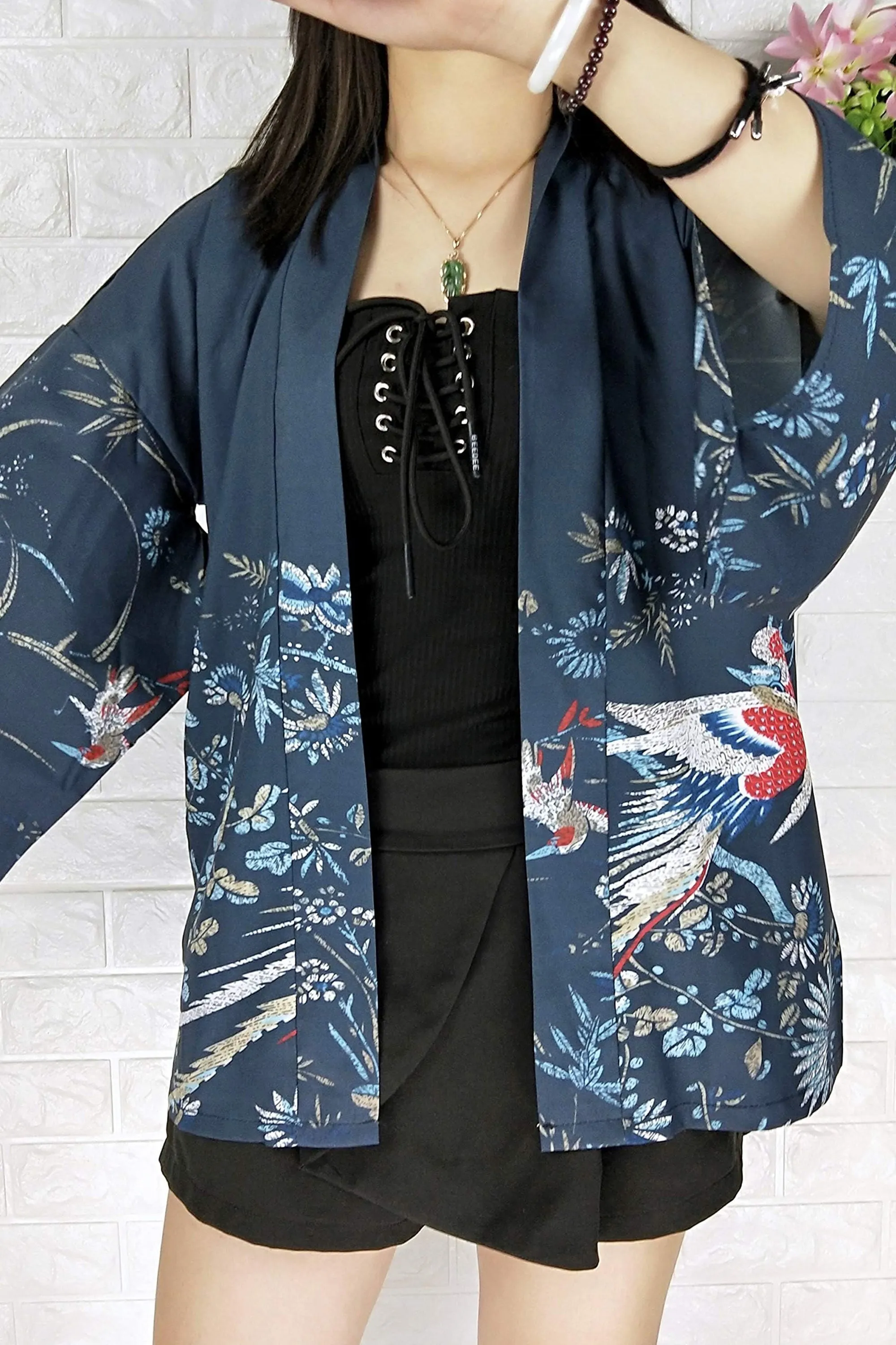 K10-Women's Floral Print Cardigan Kimono Cute Tops