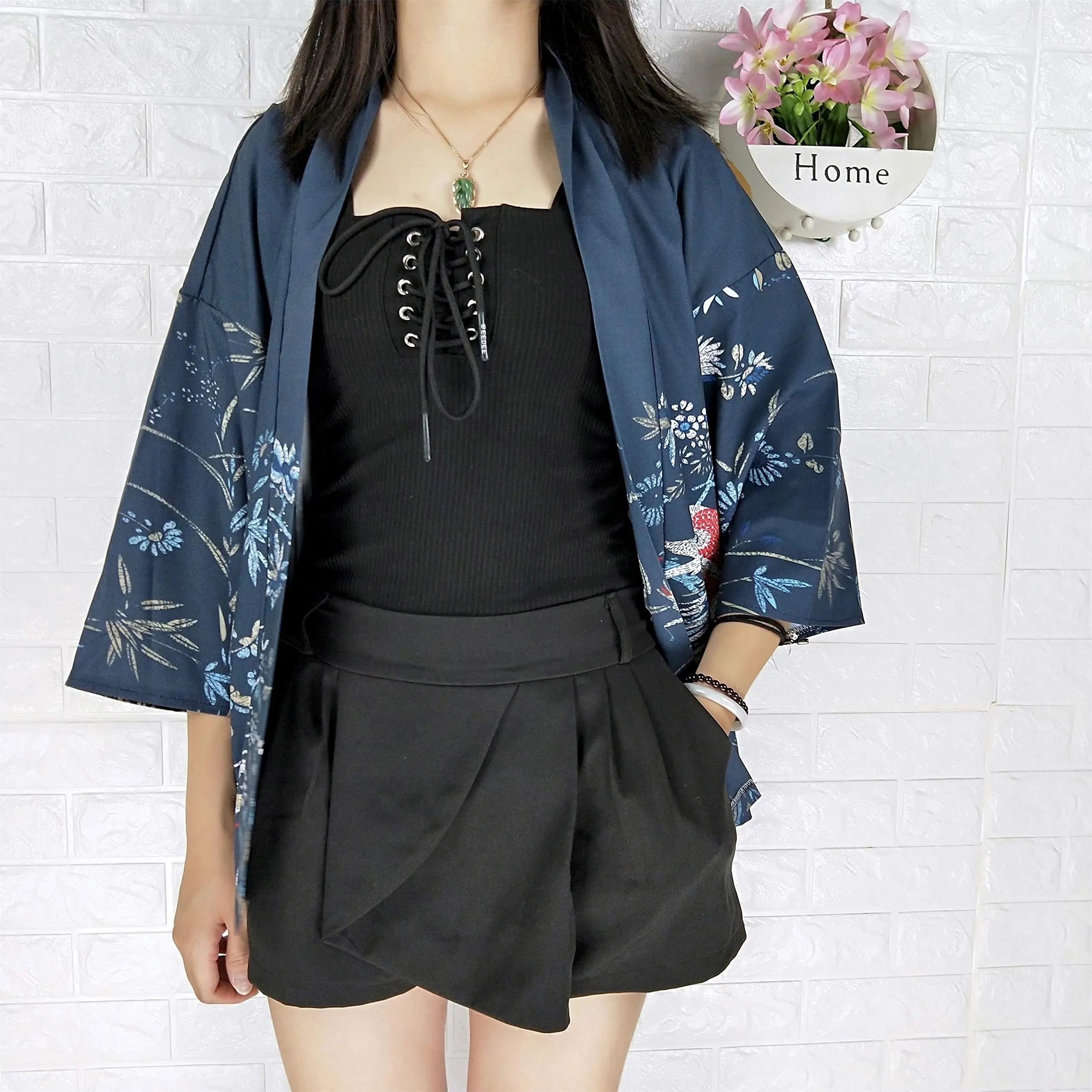 K10-Women's Floral Print Cardigan Kimono Cute Tops
