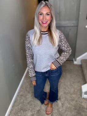 Leopard Sleeve Sweater