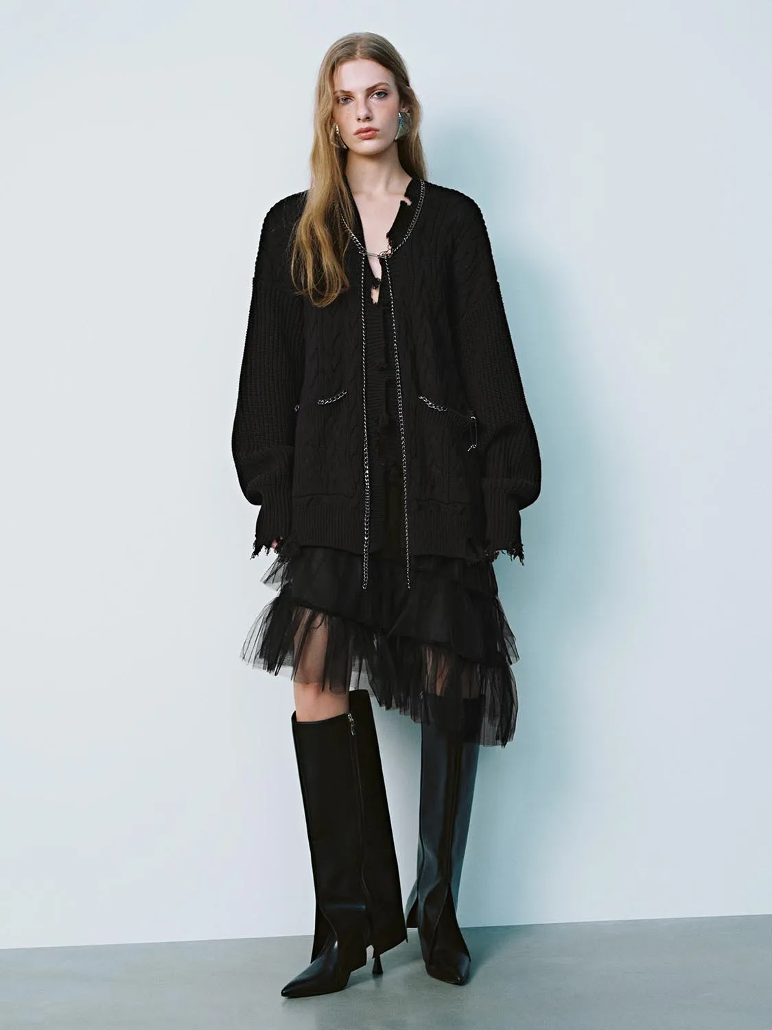 Loose Cable Knitted Cardigans