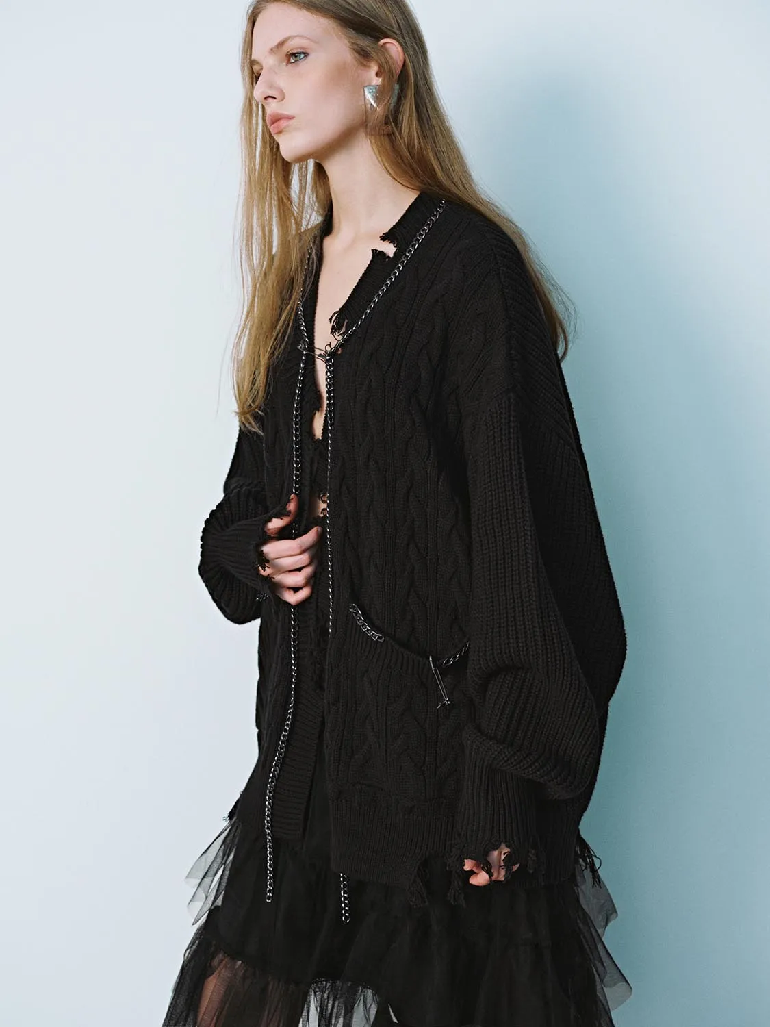 Loose Cable Knitted Cardigans