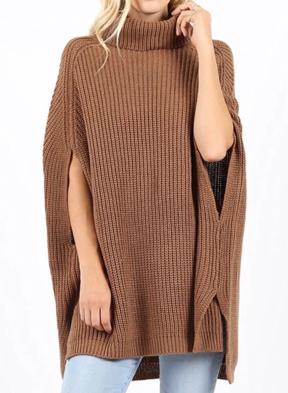 Madison Turtleneck Poncho Sweater
