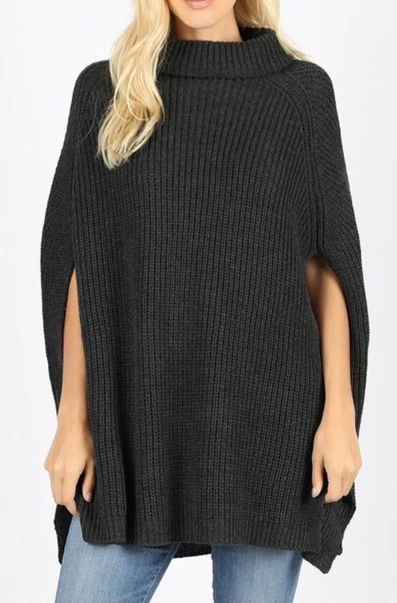 Madison Turtleneck Poncho Sweater