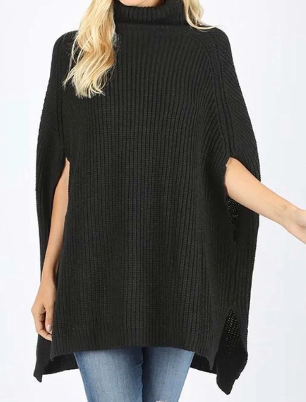 Madison Turtleneck Poncho Sweater