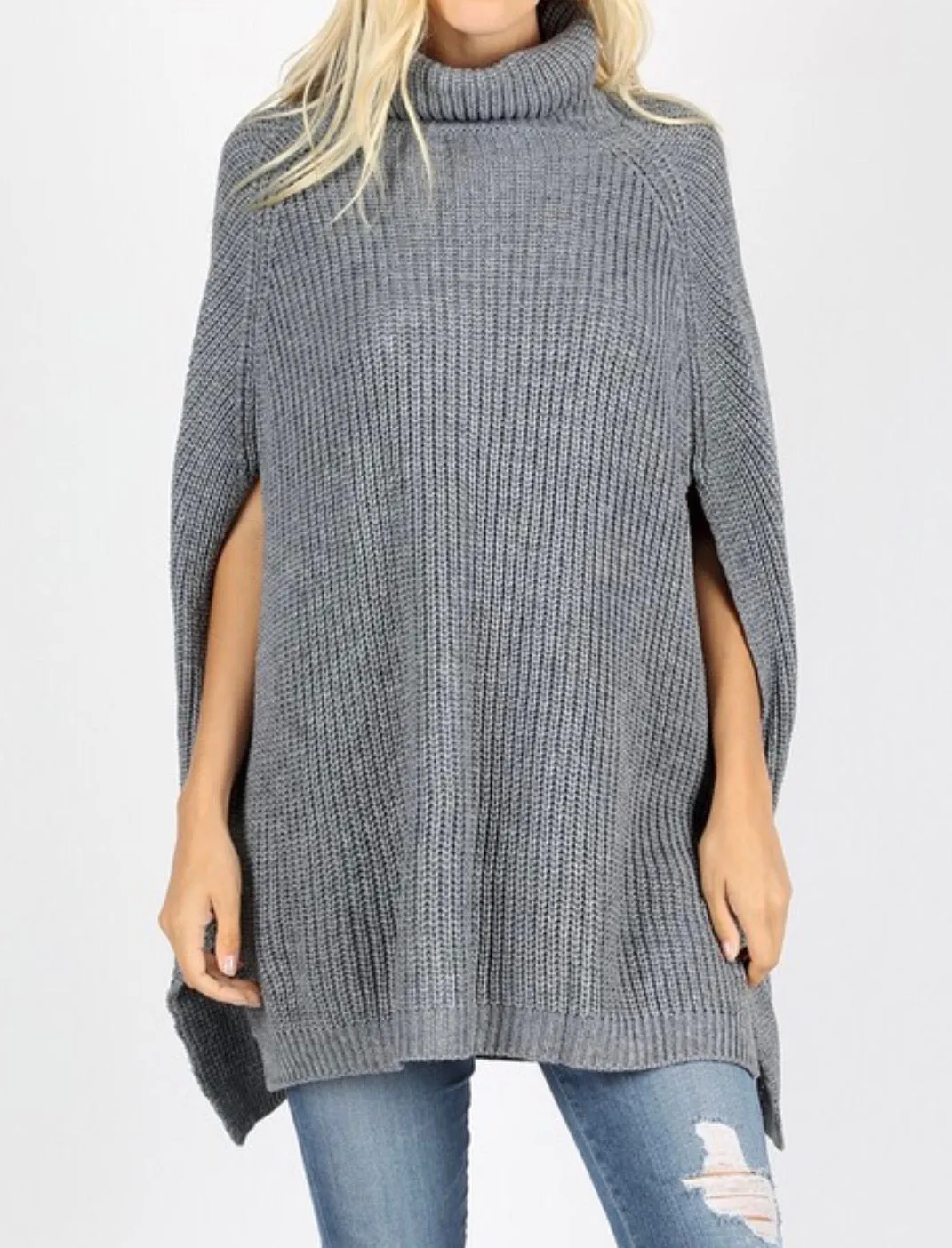 Madison Turtleneck Poncho Sweater