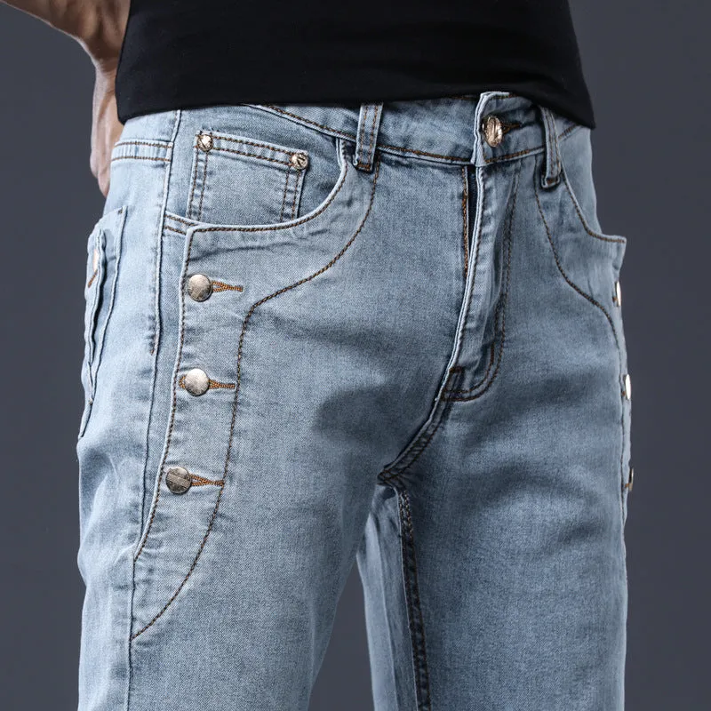 Men Pencil Pants Casual Skinny Men's Jeans Long Trousers