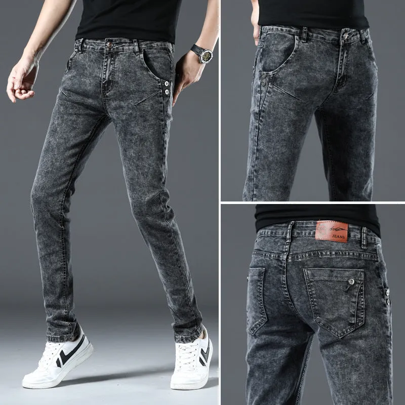 Men Pencil Pants Casual Skinny Men's Jeans Long Trousers