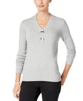 Metallic Henley Sweater