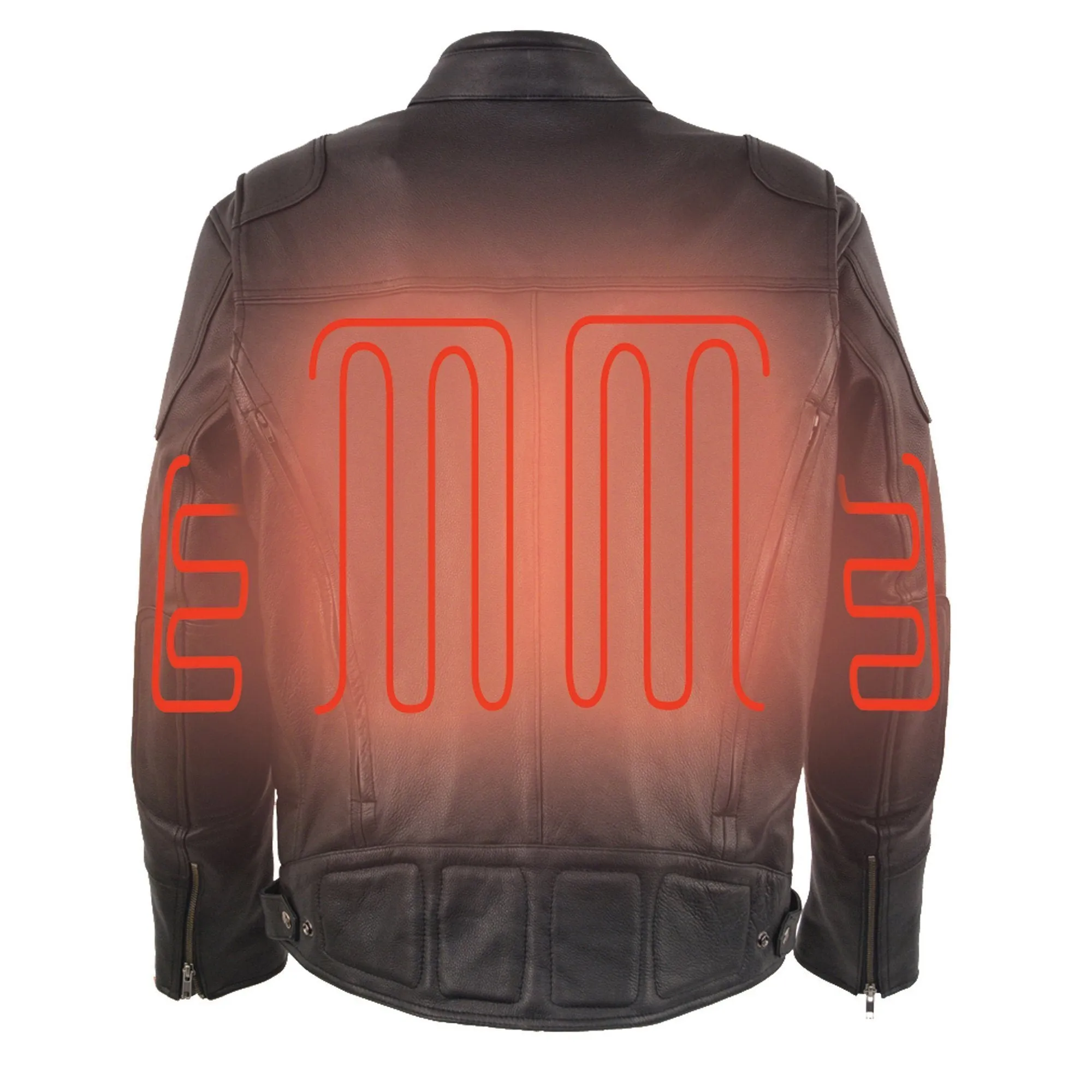 Milwaukee Leather-MLM1513SET-Men's Vented Scooter Jacket w/ Heated Technology and Battery Pack Included
