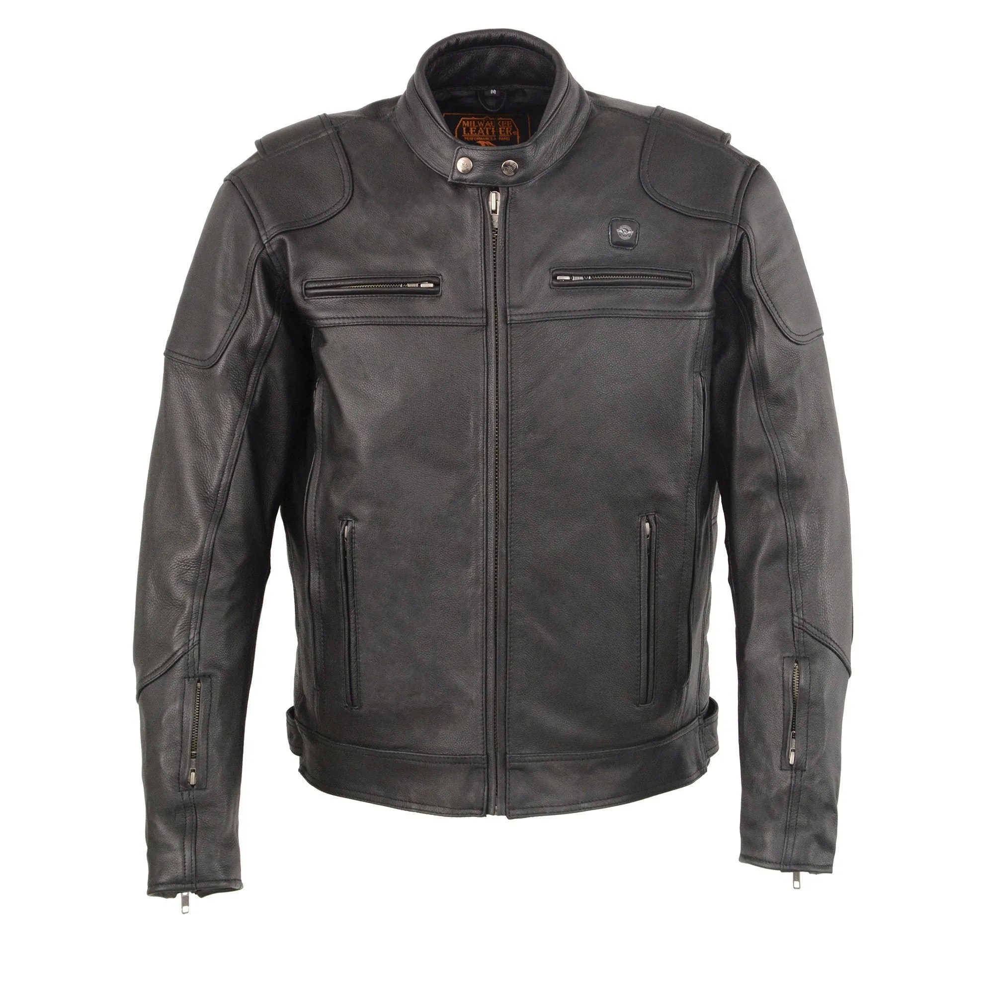 Milwaukee Leather-MLM1513SET-Men's Vented Scooter Jacket w/ Heated Technology and Battery Pack Included