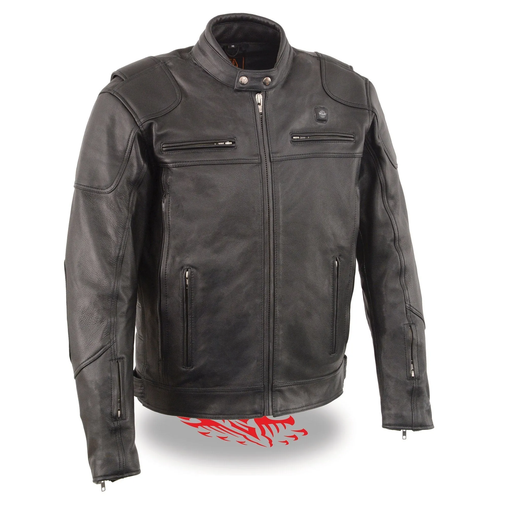 Milwaukee Leather-MLM1513SET-Men's Vented Scooter Jacket w/ Heated Technology and Battery Pack Included