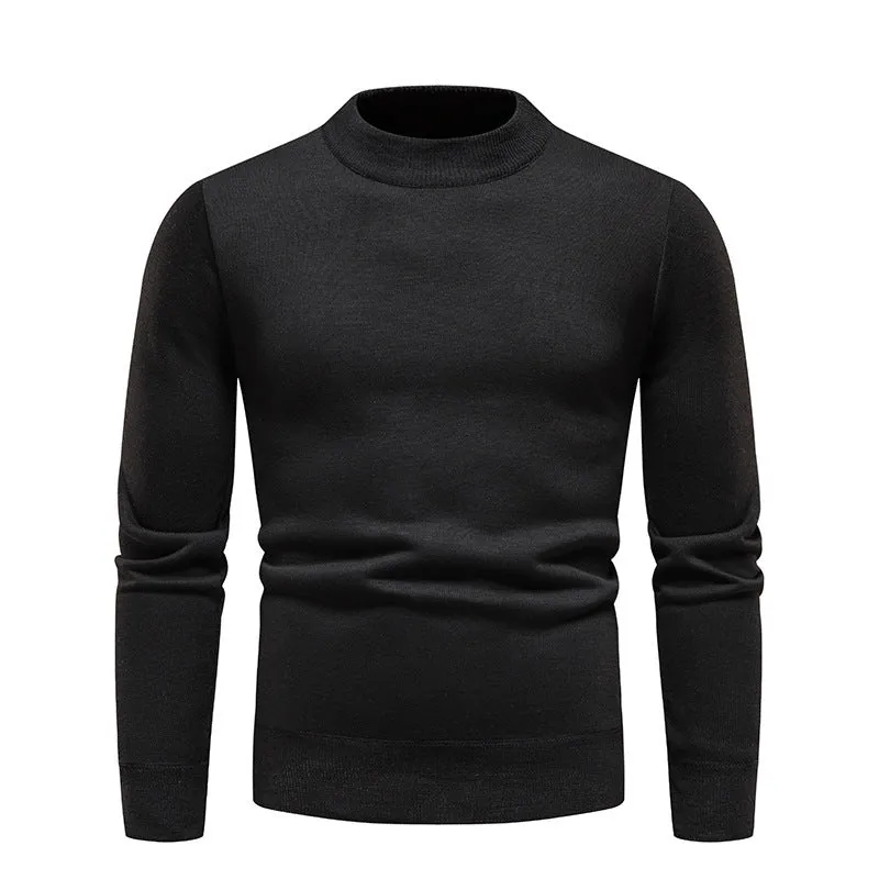 Mock Neck Solid Color Slim Fit Sweater for Men (11 colors)