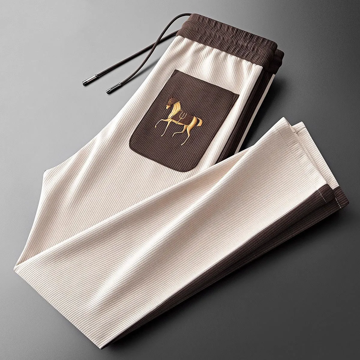 Modal Ice Silk Patchwork Sweatpants