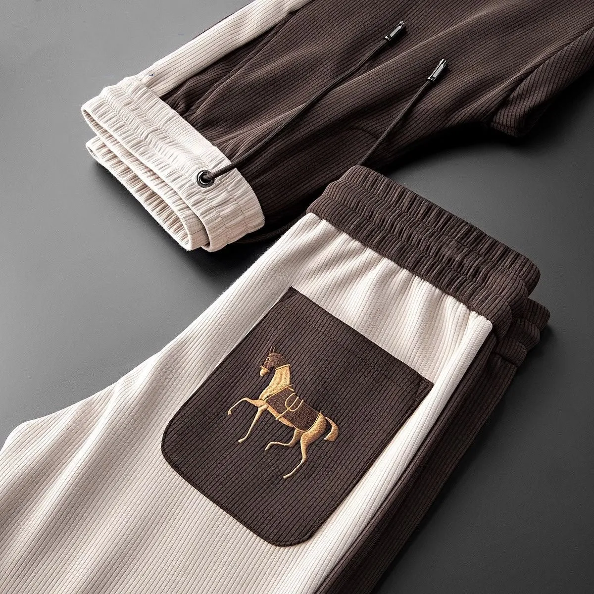 Modal Ice Silk Patchwork Sweatpants