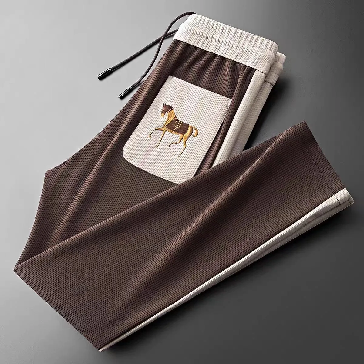 Modal Ice Silk Patchwork Sweatpants