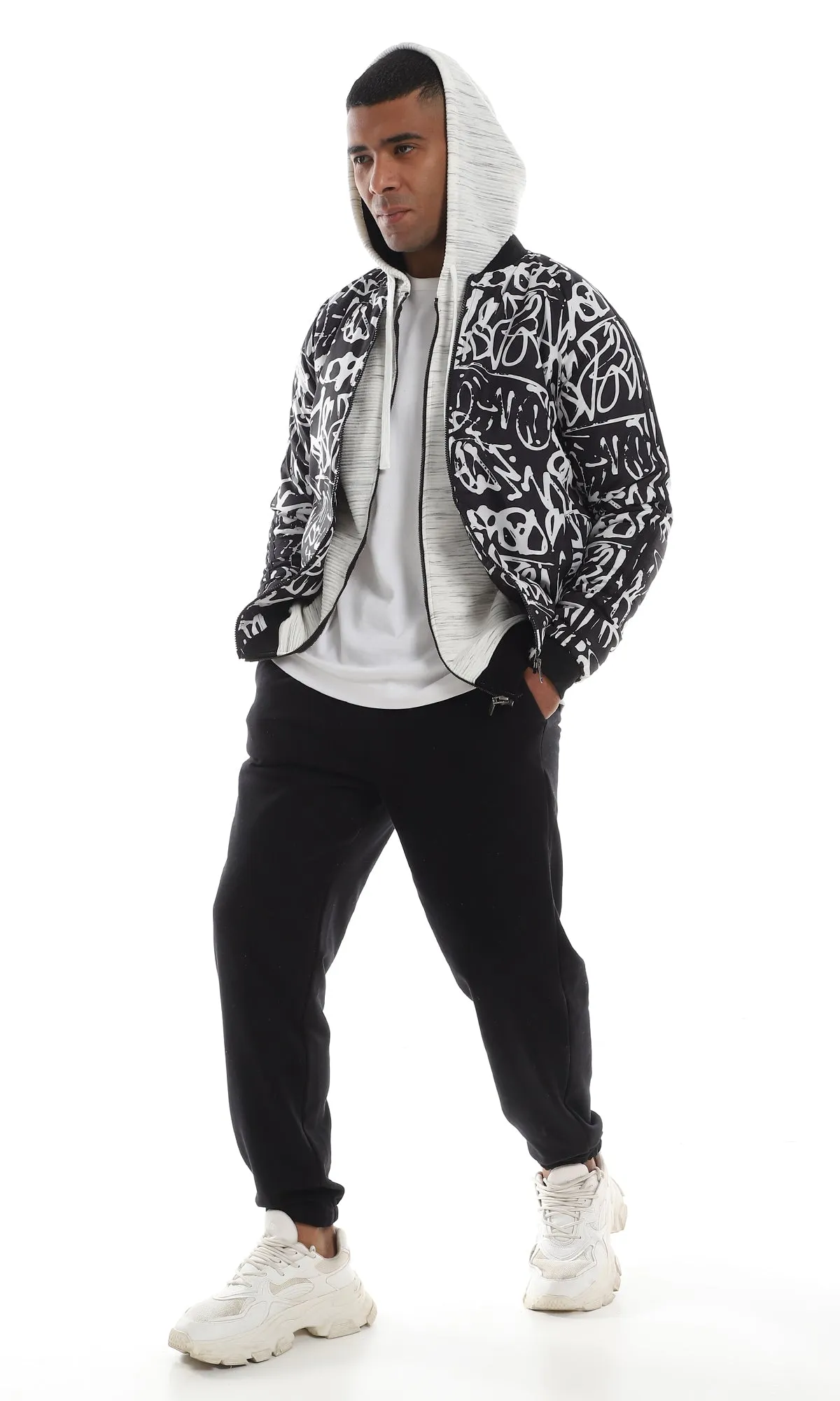 O162601 Practical 3 Pockets Cotton Black Sweatpants