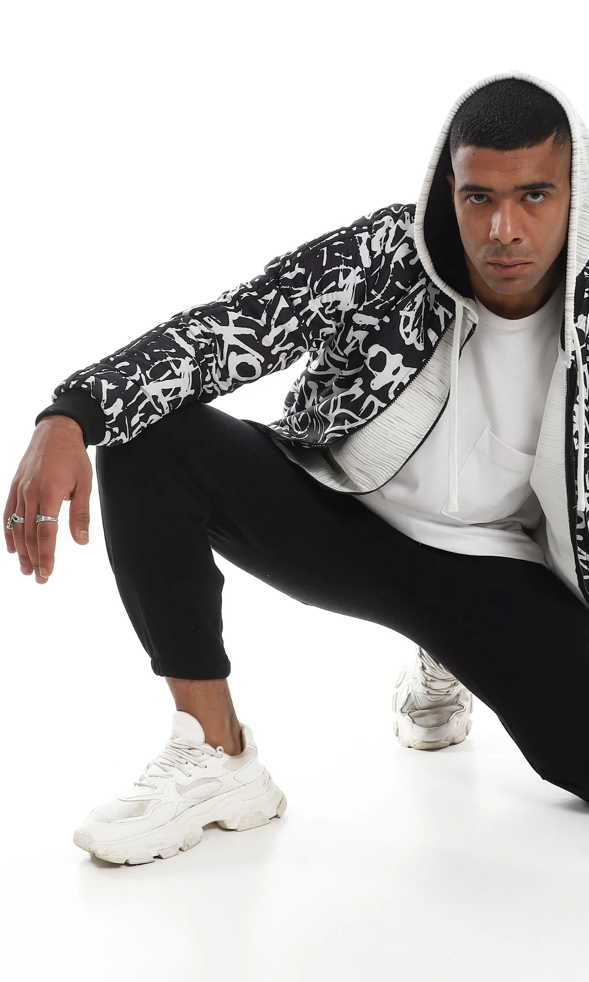 O162601 Practical 3 Pockets Cotton Black Sweatpants
