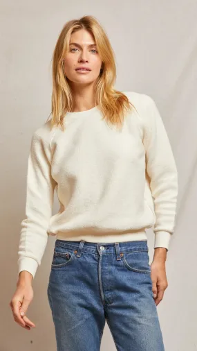 Perfect White Tee Ziggy Inside Out Sweatshirt in Bright Ivory