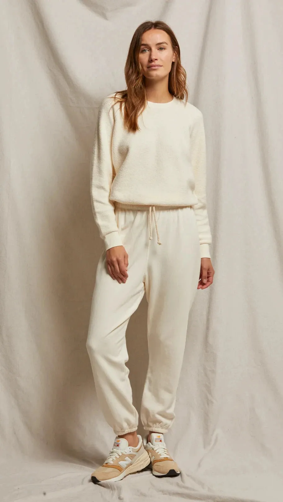Perfect White Tee Ziggy Inside Out Sweatshirt in Bright Ivory