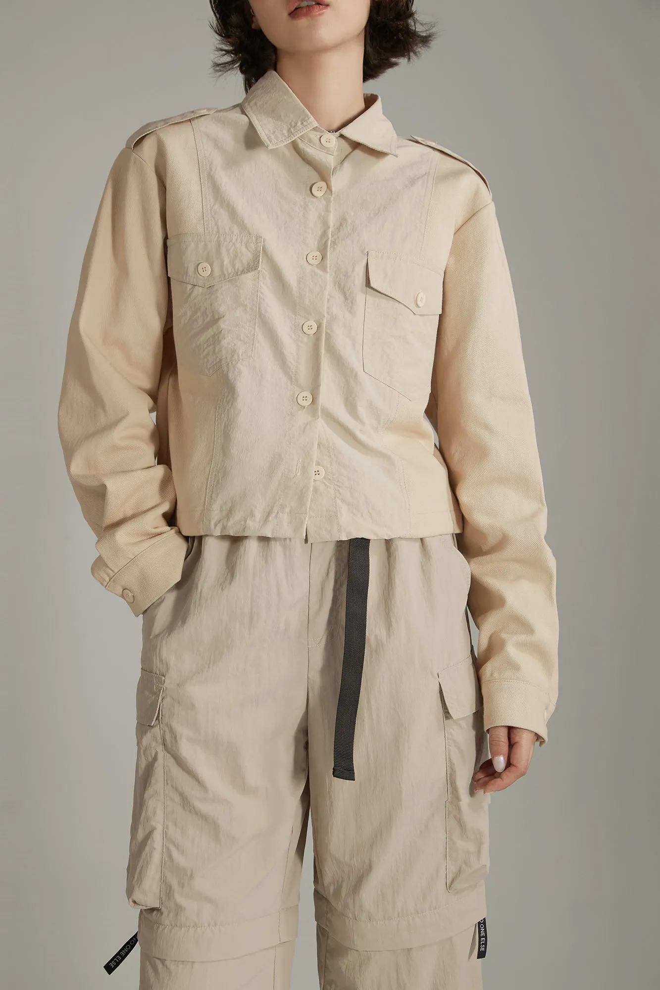 Polo Neck Simple Jacket