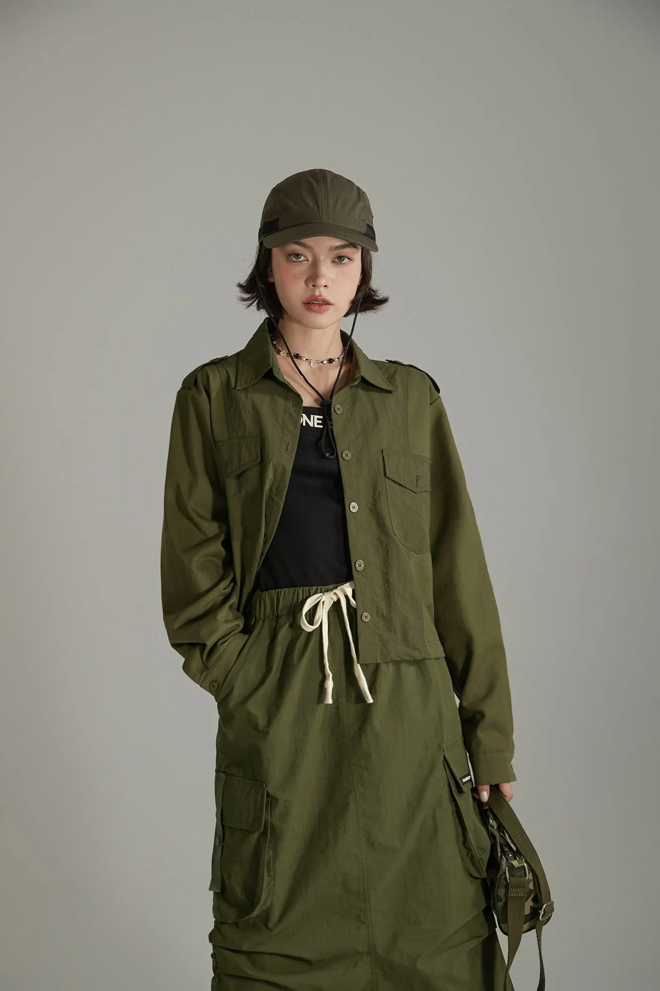 Polo Neck Simple Jacket