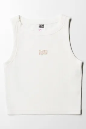 Rib Vest White