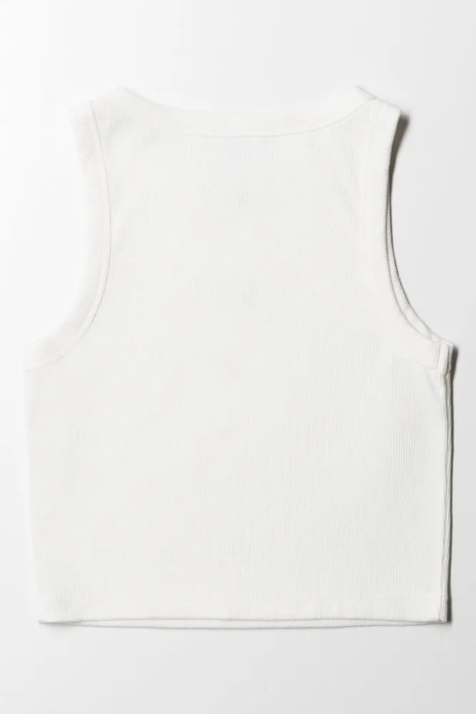 Rib Vest White