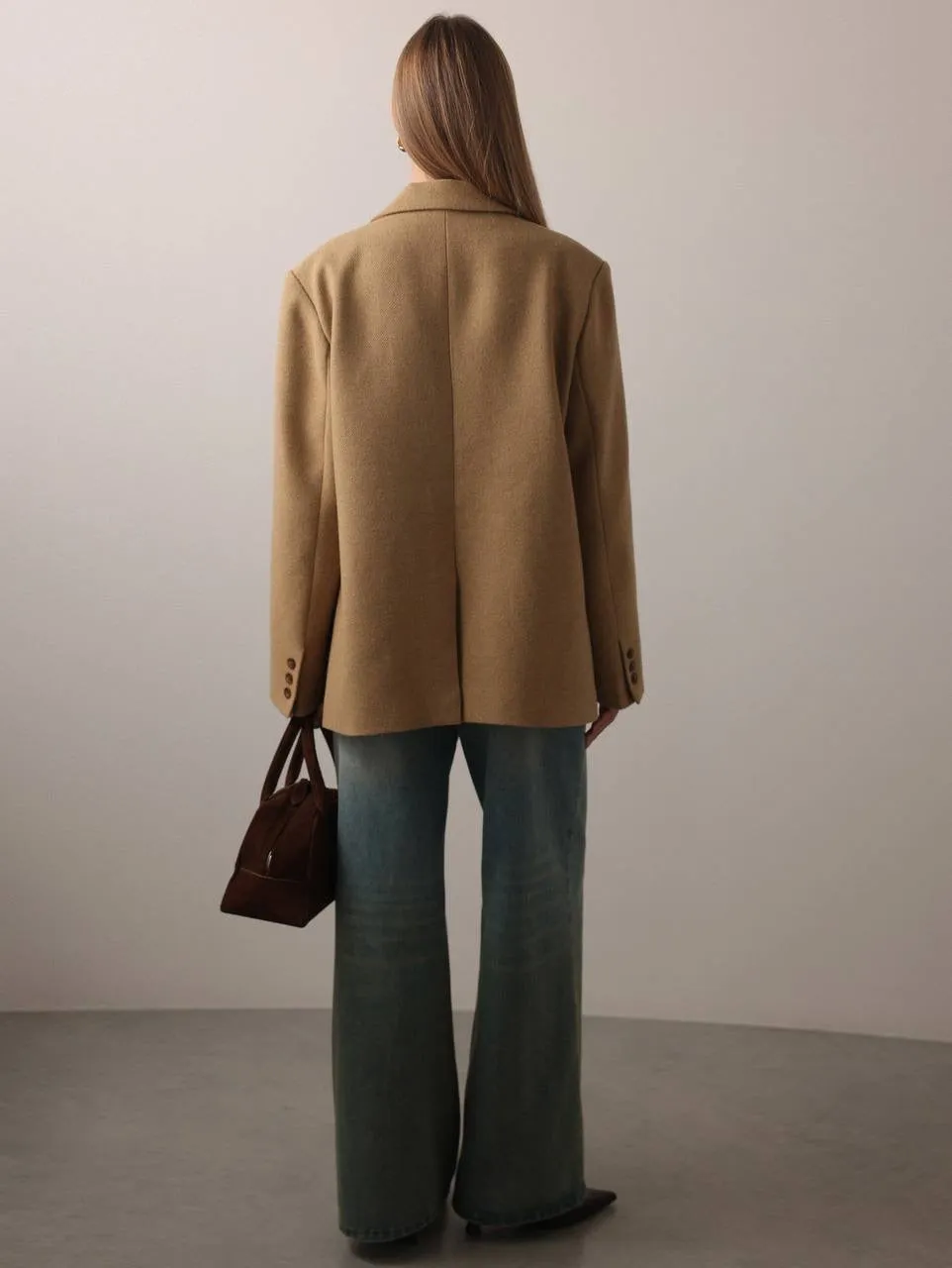 Ribbed Knit Beige Sweater