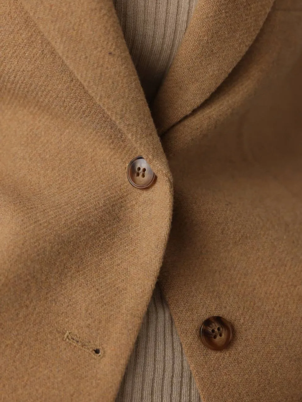 Ribbed Knit Beige Sweater