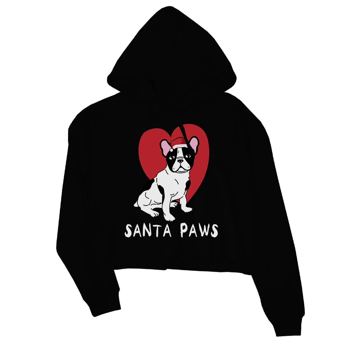 Santa Paws Womens Crop Hoodie