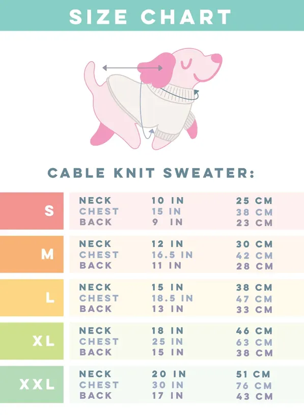 Sassy Woof Dog Cable Knit Sweater Yellow | Cozy Pet Sweater | Knit Dog Sweater