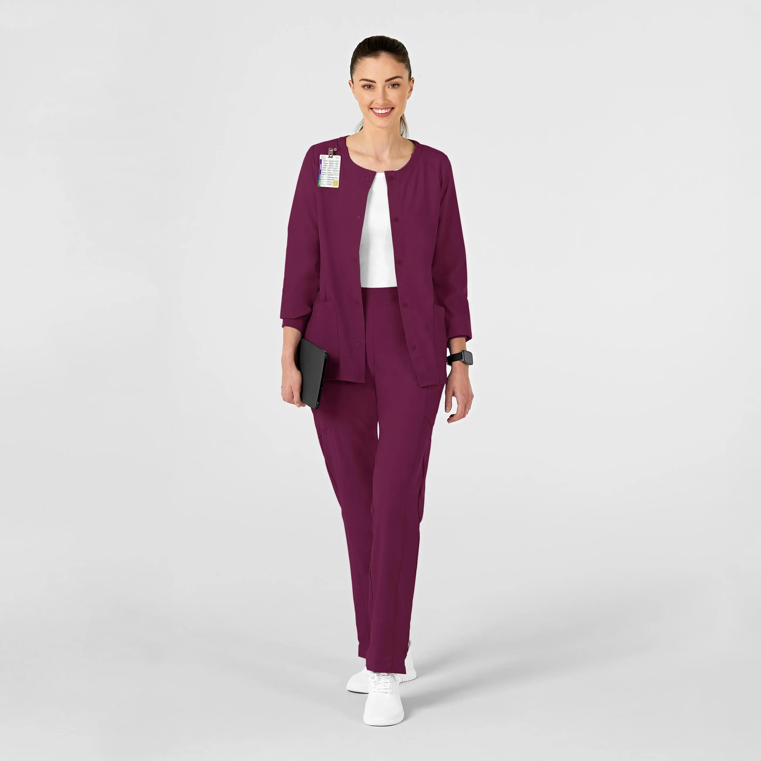 SCC W123 Women's Crew Neck Warm Up Jacket With Logo