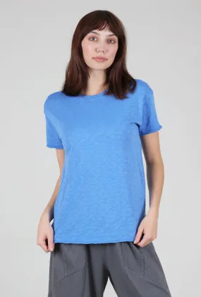 Short-Sleeve Step-Hem Crewneck Tee, Blue Cruise