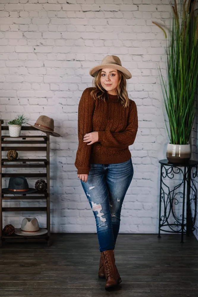 Study Date Open-Knit Sweater