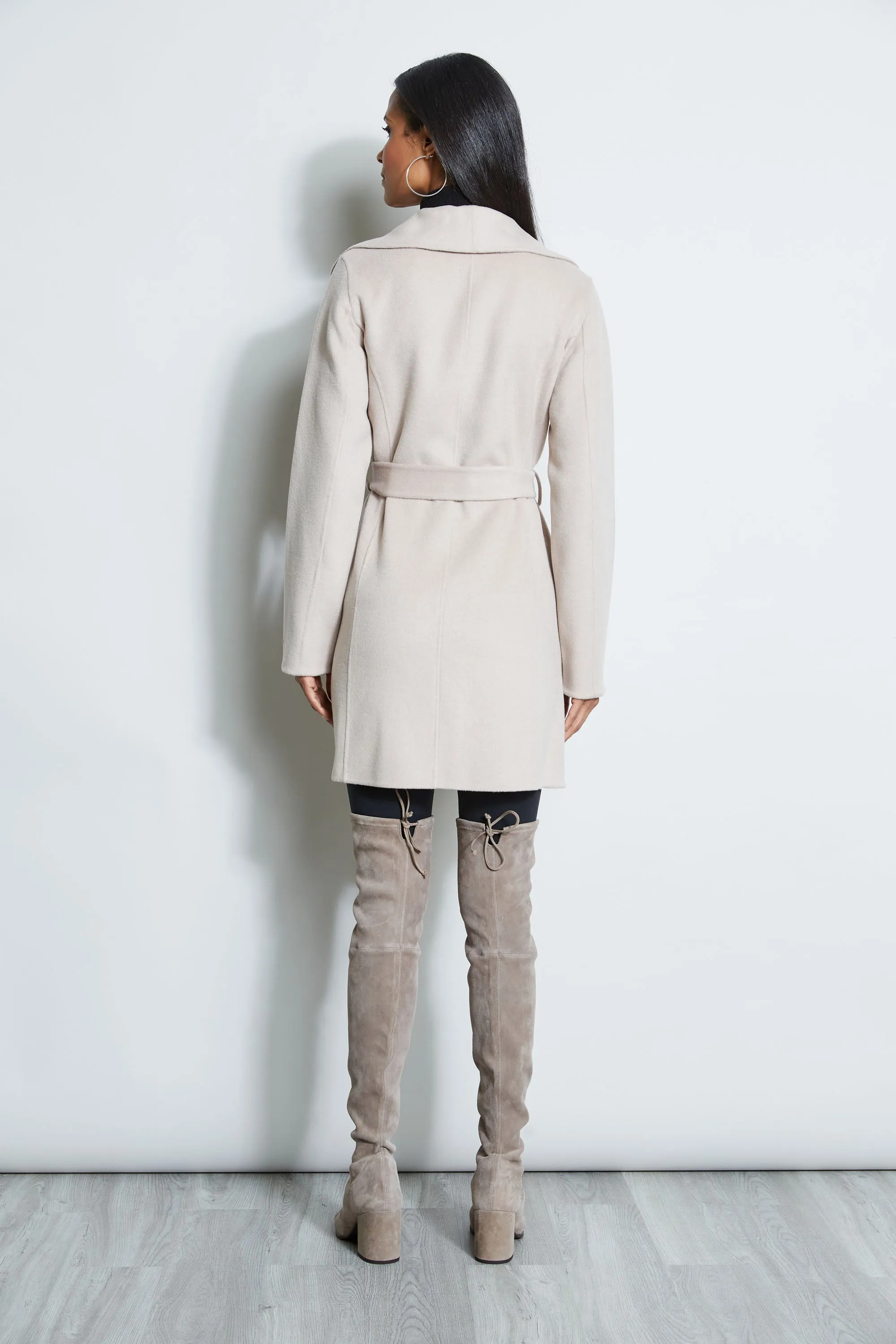 Tahari Double Face Wool Wrap Coat