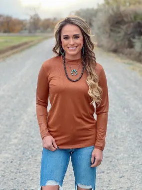 The Leather Like Long Sleeve in Brown