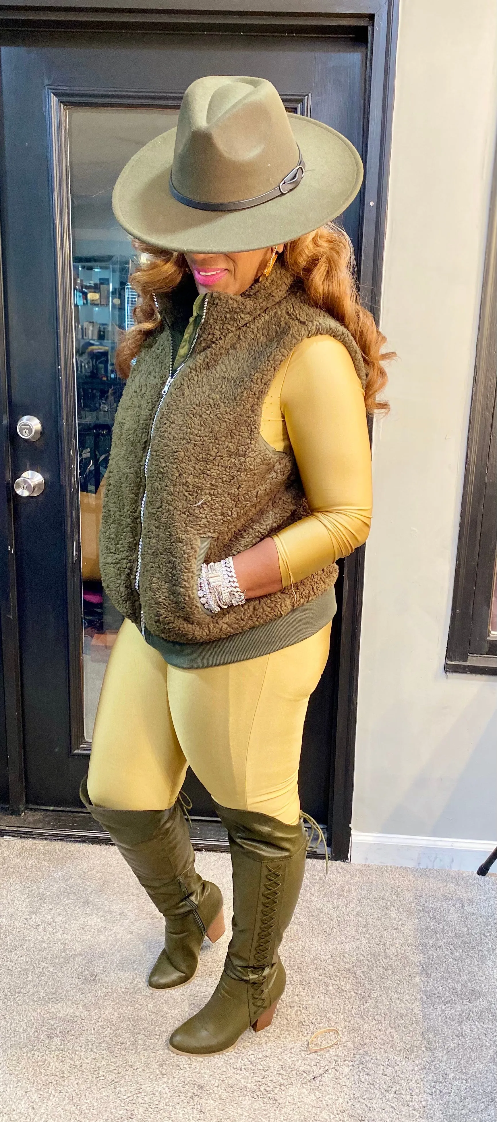 THE LUXE NK GLAM CASUAL FLEECE VEST - NK148
