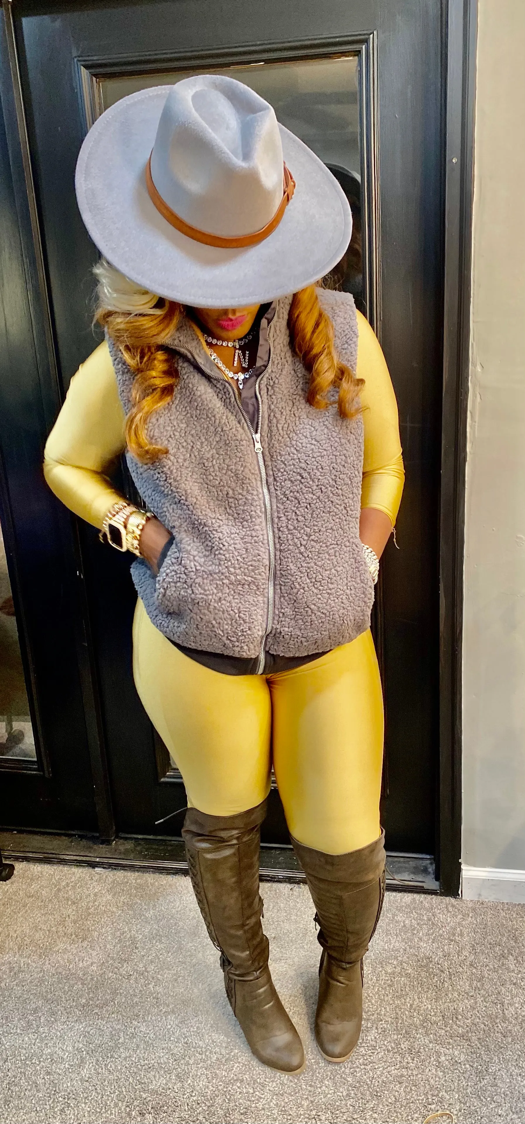 THE LUXE NK GLAM CASUAL FLEECE VEST - NK148