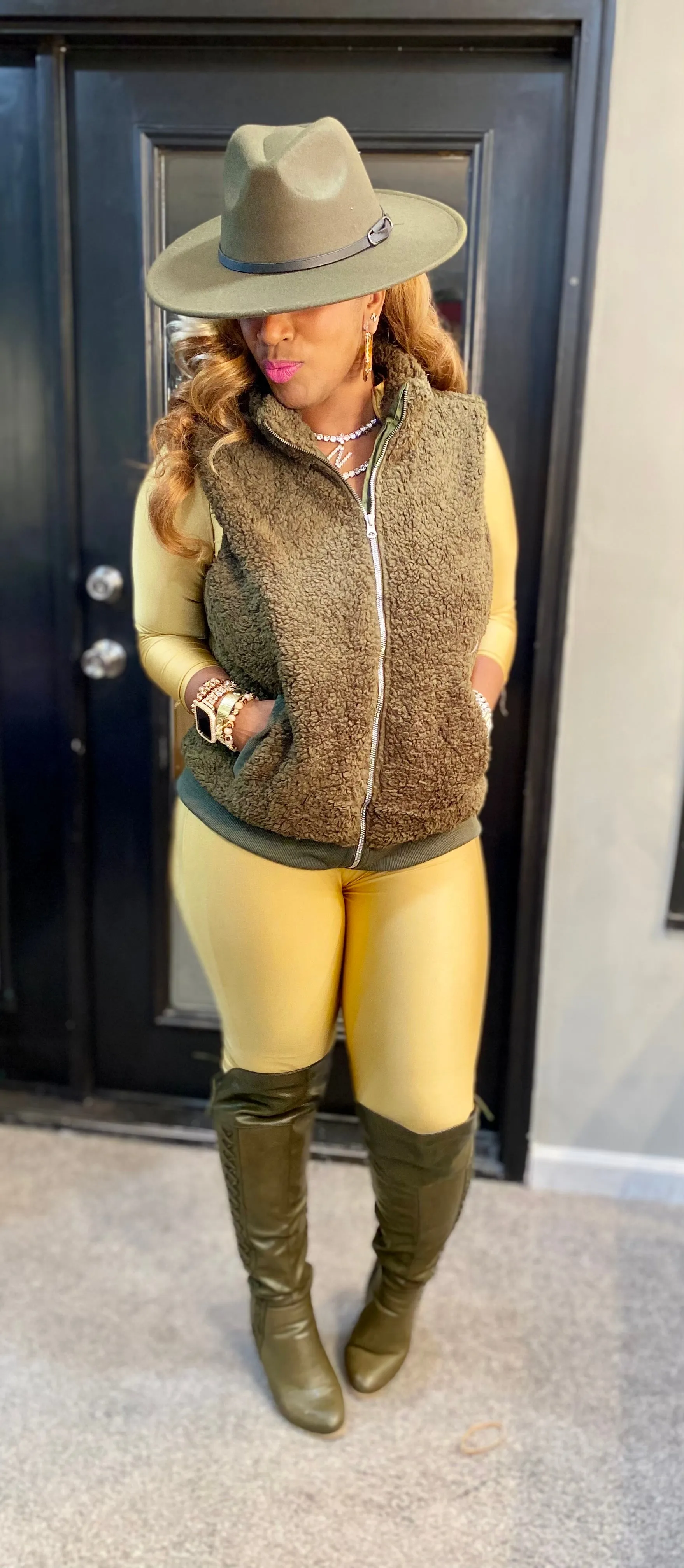 THE LUXE NK GLAM CASUAL FLEECE VEST - NK148